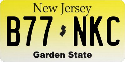 NJ license plate B77NKC
