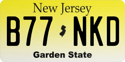 NJ license plate B77NKD