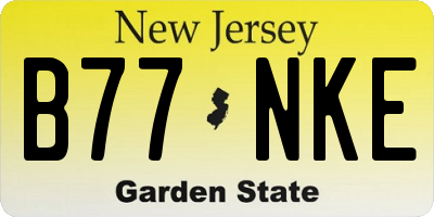 NJ license plate B77NKE