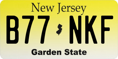NJ license plate B77NKF
