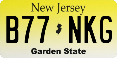 NJ license plate B77NKG