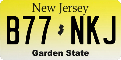 NJ license plate B77NKJ