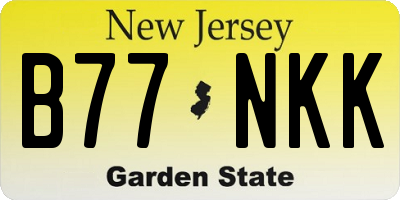 NJ license plate B77NKK