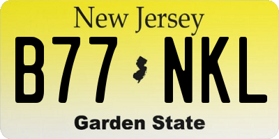 NJ license plate B77NKL