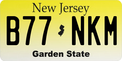 NJ license plate B77NKM