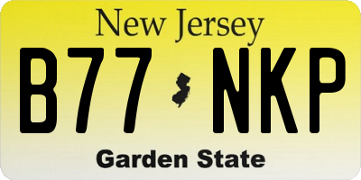 NJ license plate B77NKP