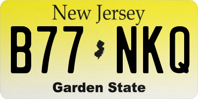 NJ license plate B77NKQ