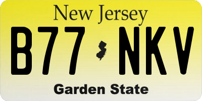 NJ license plate B77NKV