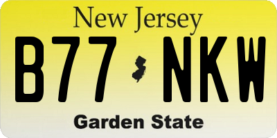 NJ license plate B77NKW