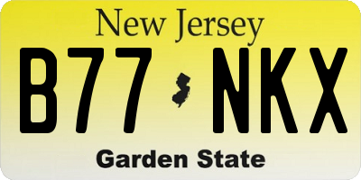 NJ license plate B77NKX
