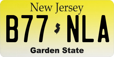 NJ license plate B77NLA