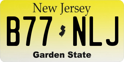 NJ license plate B77NLJ