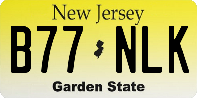 NJ license plate B77NLK