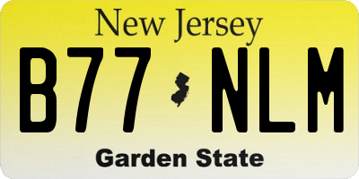 NJ license plate B77NLM
