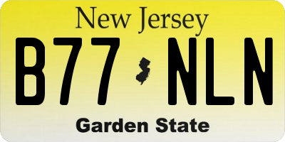 NJ license plate B77NLN