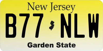 NJ license plate B77NLW