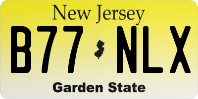 NJ license plate B77NLX