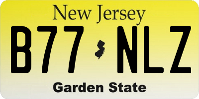 NJ license plate B77NLZ