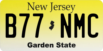 NJ license plate B77NMC