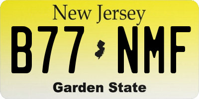 NJ license plate B77NMF