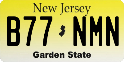 NJ license plate B77NMN