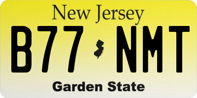NJ license plate B77NMT