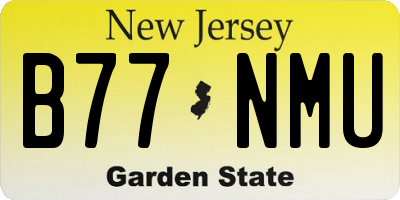 NJ license plate B77NMU
