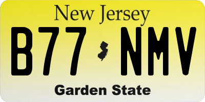 NJ license plate B77NMV