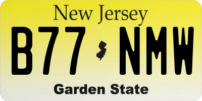 NJ license plate B77NMW