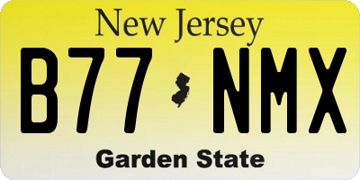 NJ license plate B77NMX