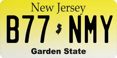 NJ license plate B77NMY