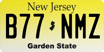 NJ license plate B77NMZ