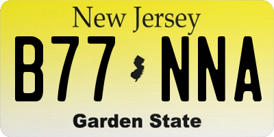 NJ license plate B77NNA