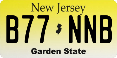 NJ license plate B77NNB