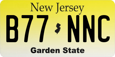 NJ license plate B77NNC