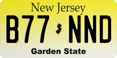 NJ license plate B77NND