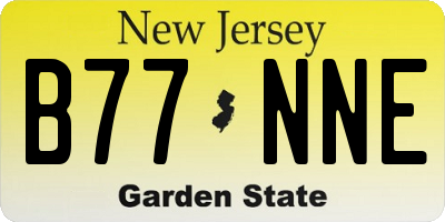 NJ license plate B77NNE
