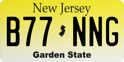 NJ license plate B77NNG