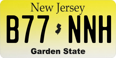 NJ license plate B77NNH