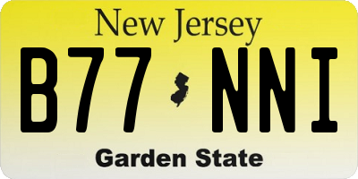NJ license plate B77NNI