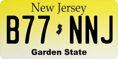 NJ license plate B77NNJ