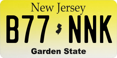 NJ license plate B77NNK