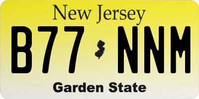 NJ license plate B77NNM