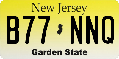NJ license plate B77NNQ