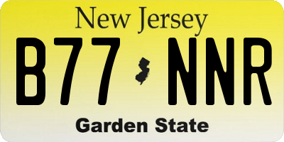 NJ license plate B77NNR