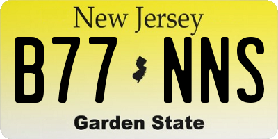 NJ license plate B77NNS