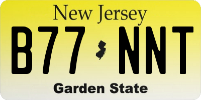 NJ license plate B77NNT