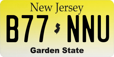 NJ license plate B77NNU