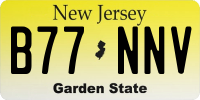 NJ license plate B77NNV