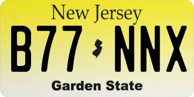 NJ license plate B77NNX